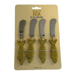BKP Designs Gold Fish Handle Spreaders Set of 4 New!